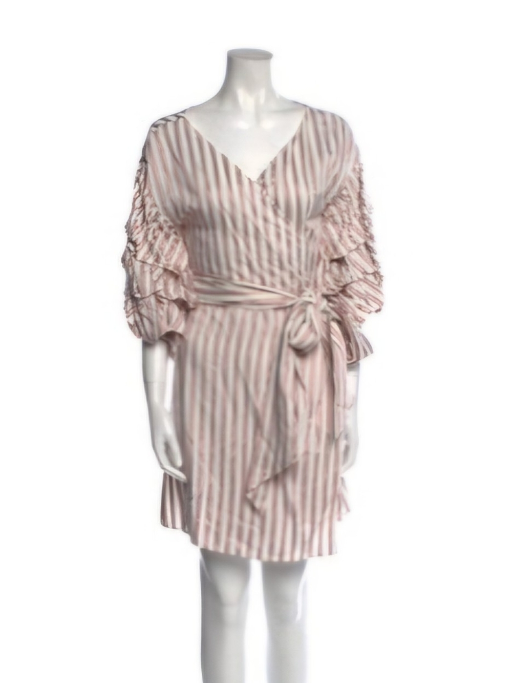 Alexis Blush Pink Striped Wrap Mini Dress